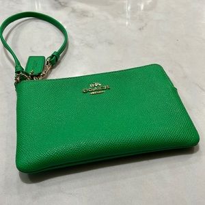 Green Coach Wristlet